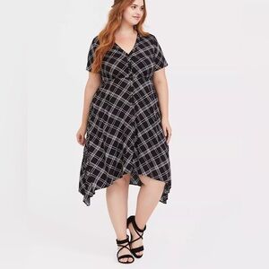 Torrid Black and White Plaid Midi Dress